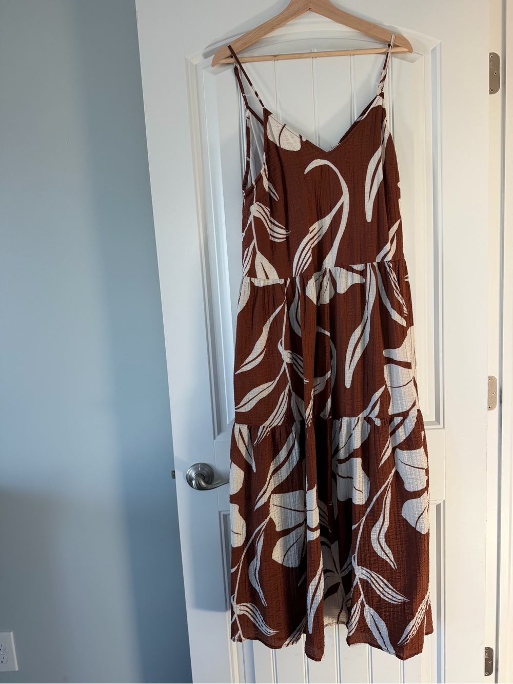 a new day Brown & Cream Printed Tiered Maxi Dress